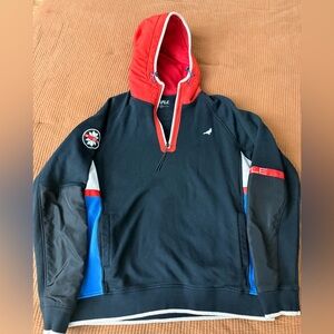 Staple NYC 
Nautical Themed Black and Red Pullover
Men’s size M